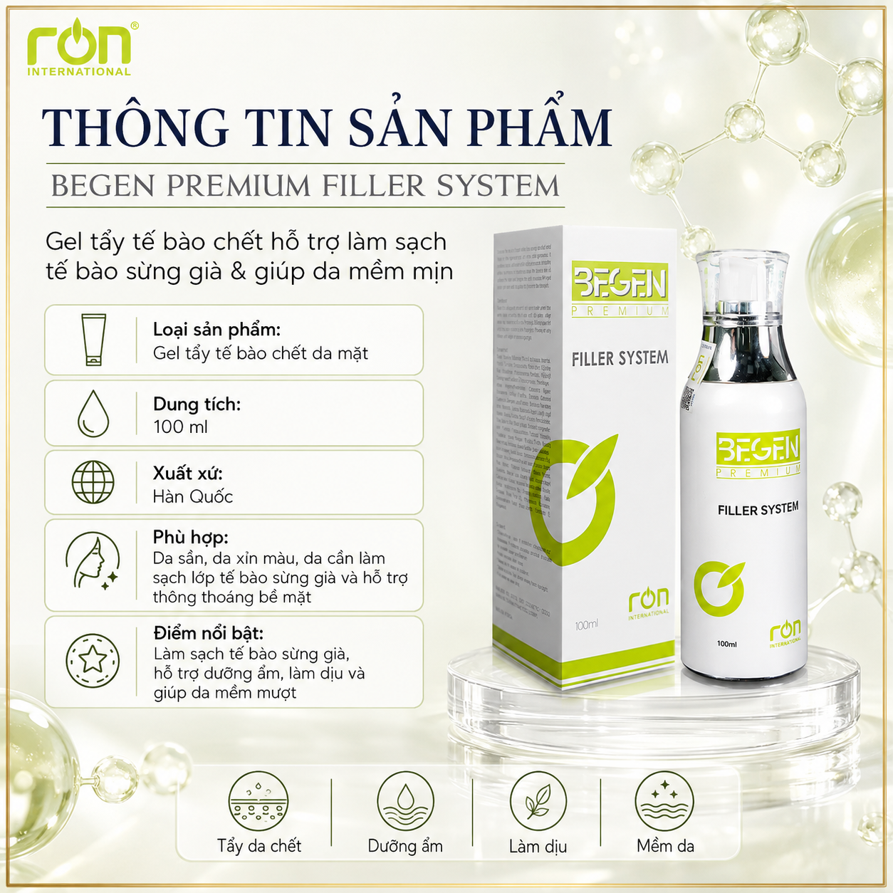 Tẩy Tế Bào Chết Mặt  (Begen Premium Filler System)100ml